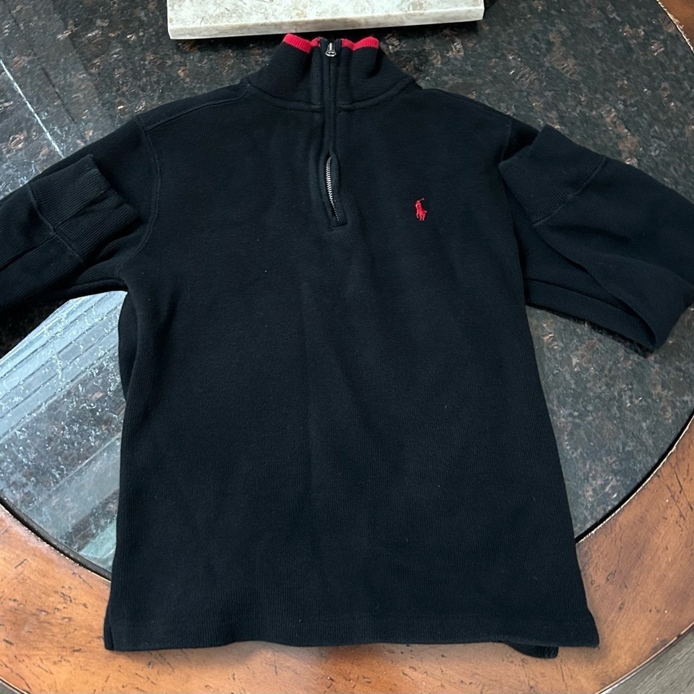 Polo by Ralph Lauren Black Sweater with Red Logo